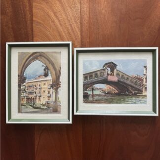 Vintage Italian Watercolor Framed Paintings